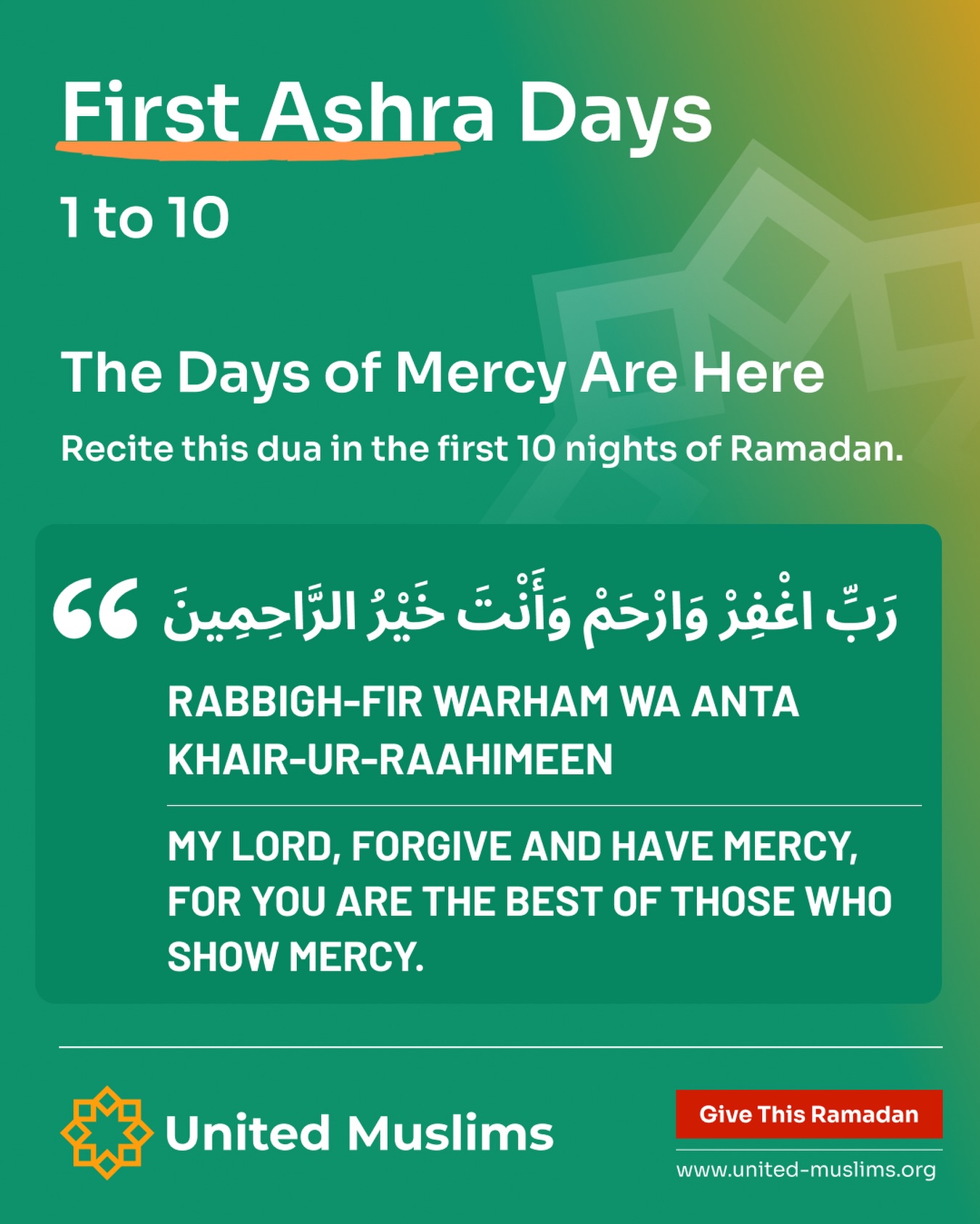 These first 10 days are a reminder that Allah’s mercy…